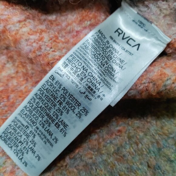 RVCA Dream Cycle Ombre Striped Knit Womens Medium Turtleneck Sweater Multicolor - Picture 9 of 13